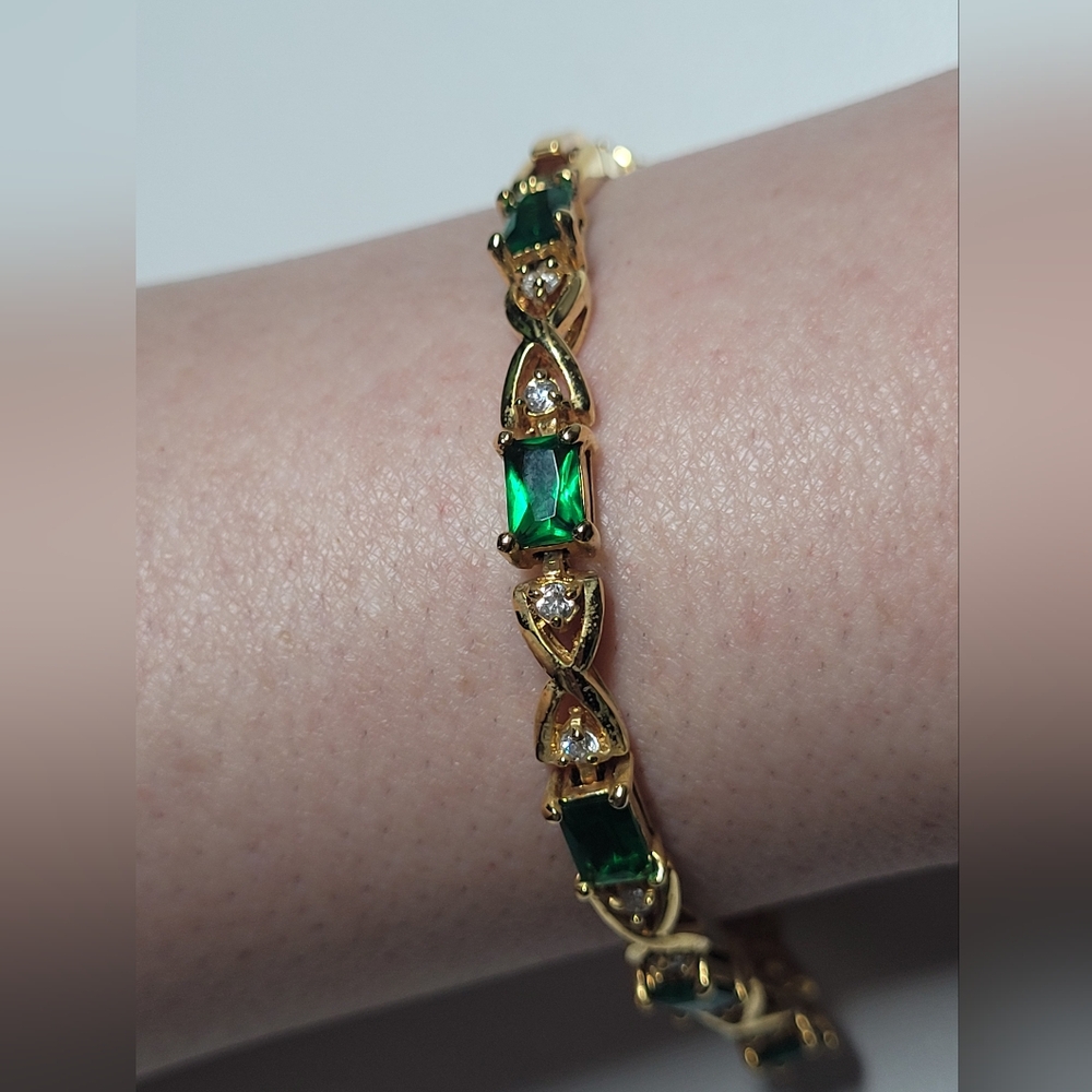 Gold and Green Bracelet